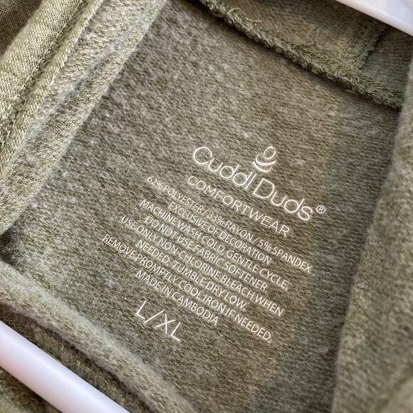 Cuddl Duds Women's Green Comfortwear Hooded Poncho Size L/XL Cozy Soft Lounging - Picture 5 of 10